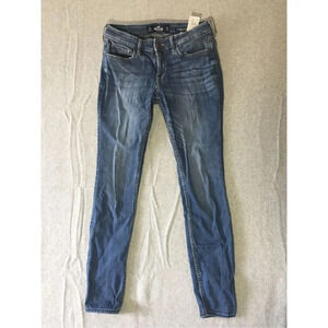 Womens Hollister Jeans Size 26 x 30 Denim Super Skinny Low Rise Medium Wash